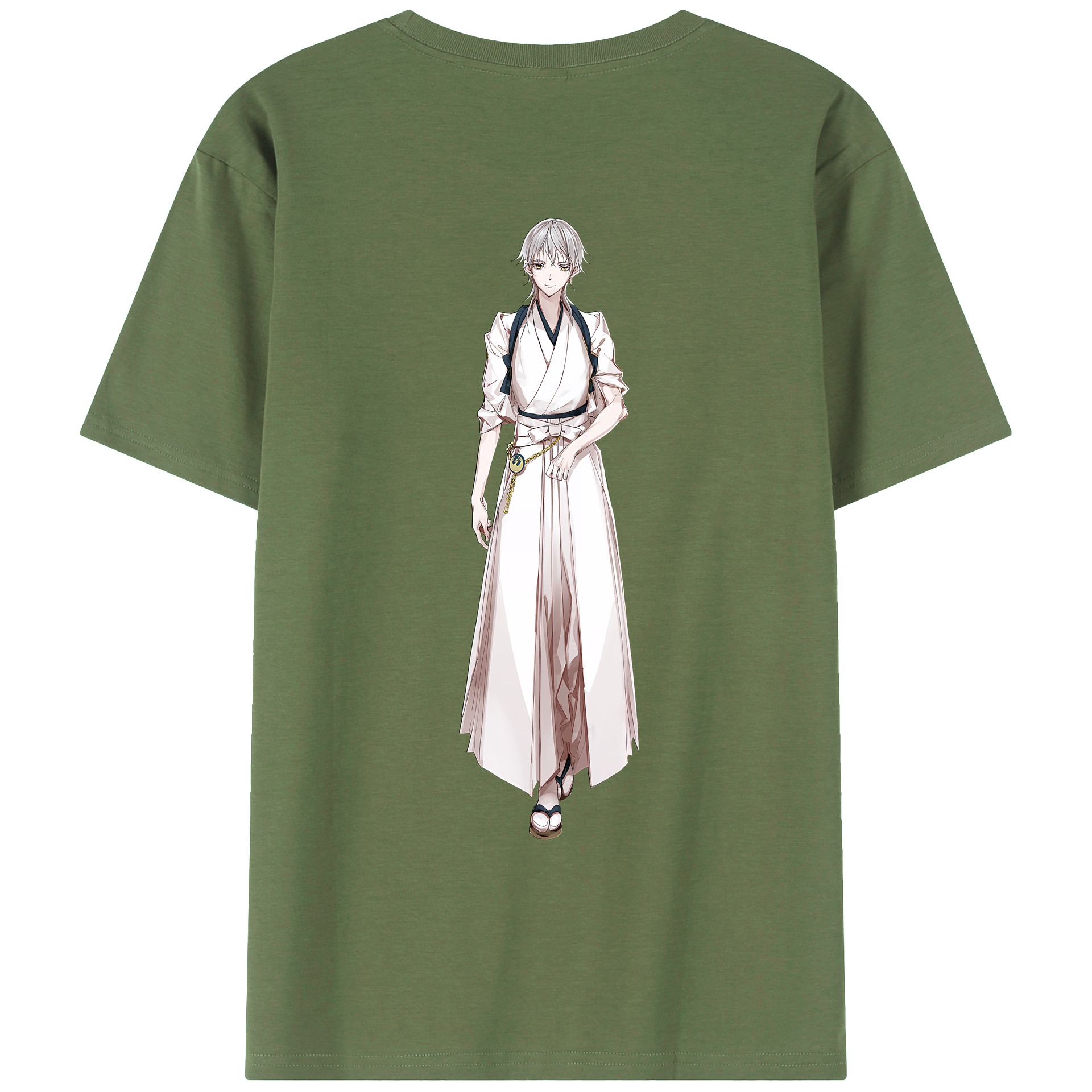 （画像用） 刀剣乱舞 Touken Ranbu 綿100％ メンズ半袖Tシャツ（バックプリント） 通気性